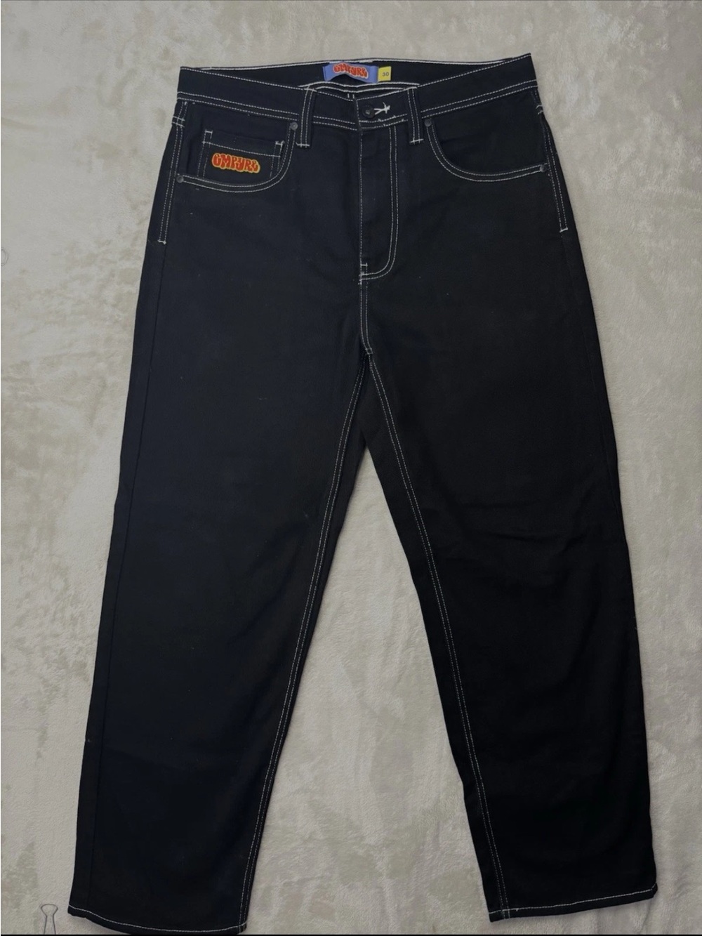 Empyre Skateboard Denim Jeans Mens 30X28 Black Straight Leg Baggy Y2K Streetwear